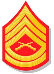 1985 Ford Bronco - USMC E-7 rank insignia, also known as a Gunnery Sergeant, features crossed rifles.