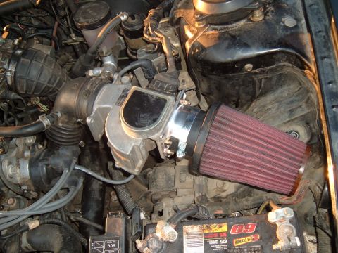 1991 Ford Probe - This photo shows an engine bay with an aftermarket air intake system installed.