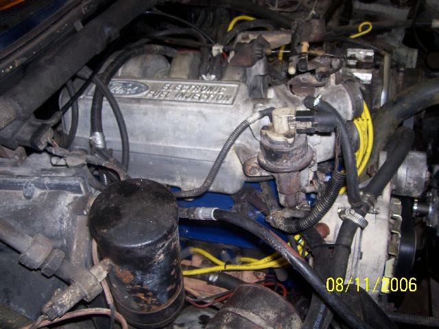 Passenger side of new engine
