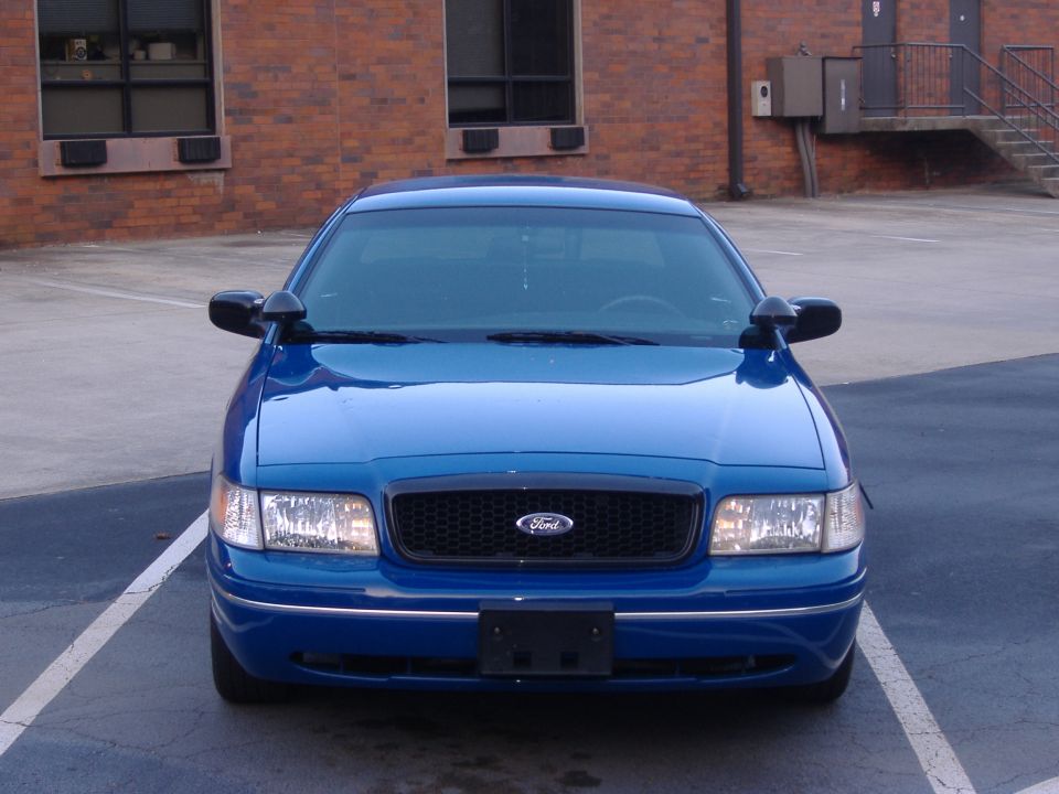 Blue 1998 Ford Crown Victoria front view