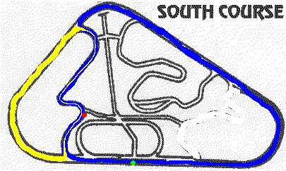 2001 Mercury Grand Marquis - This diagram shows the layout of the South Course racetrack, detailing its various turns and sections.