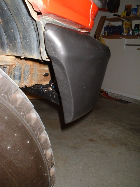 1995 Ford F-150 - So I welded some metal into the cutout. I painted the bumper with Rustolium Hammered.