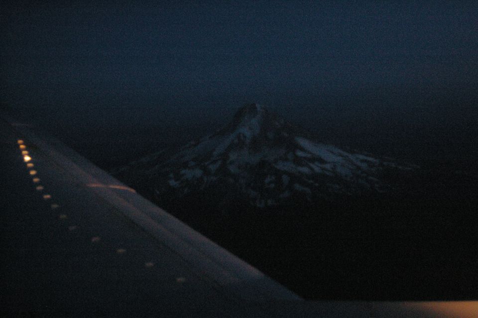 Mt Hood from a plane