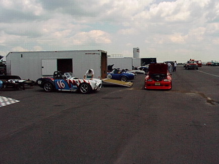 2000 Ford Mustang - Pocono North Course 07-20-01 in the pits with the Club Cranky crew
