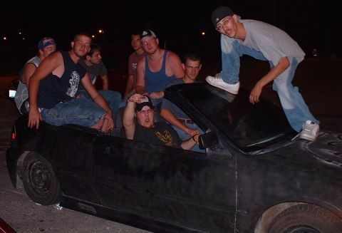 2006 Ford E350 - Everyone sitting in the chop-top.