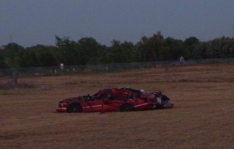 2006 Ford E350 - Completely destroyed car we found outside our motel in North Platte, NE. No idea how it got there...