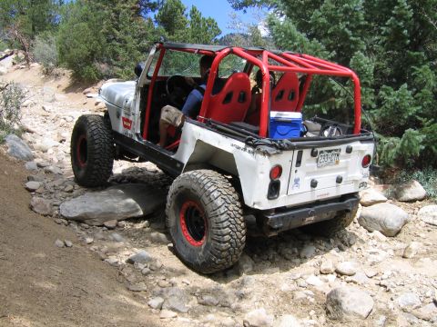 1996 Jeep Cherokee - we let this YJ on 37's pass in front of us, very nice guy