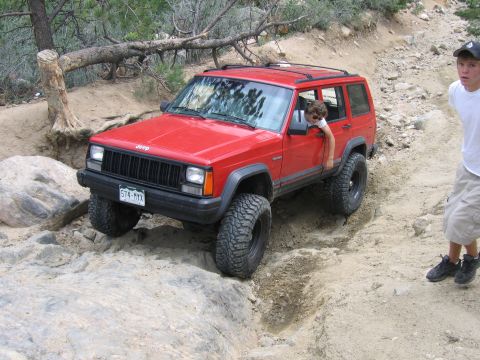 1996 Jeep Cherokee - little did i know i'd end up denting in my passenger door, bending my hi-lift, and bending my rear bumper