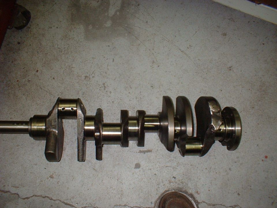 Crankshaft on concrete floor