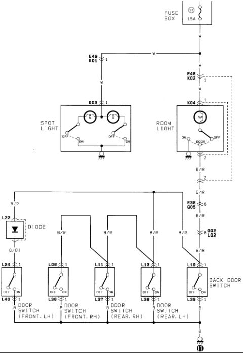 1986 Suzuki Samurai - This is a wiring diagram for a vehicle's electrical system.