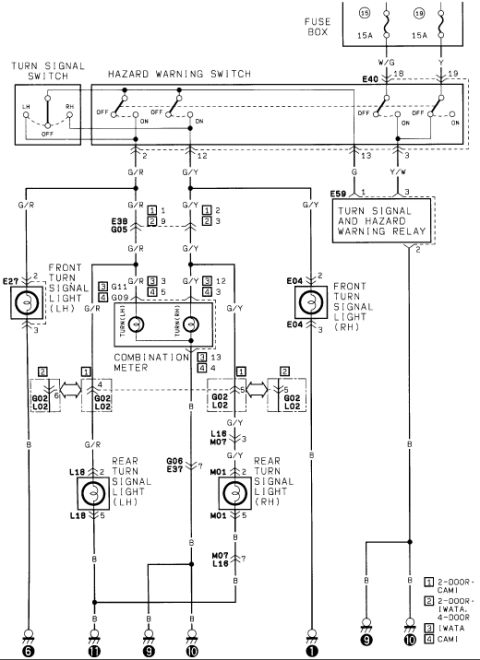 1986 Suzuki Samurai - A technical diagram illustrating electrical connections and components.