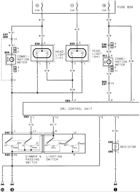 1986 Suzuki Samurai - This is a diagram of the kick wiring for a Suzuki Samurai, showing relays and fuses.