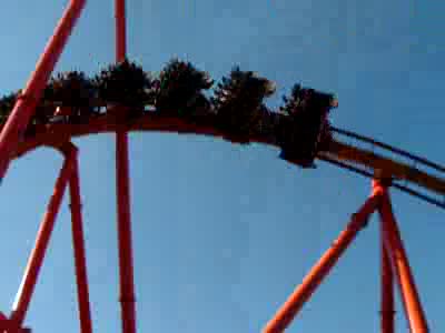 2000 Hyundai Accent - A video of the upside down loop on Tatsu. This loop really pushes you into your seat.