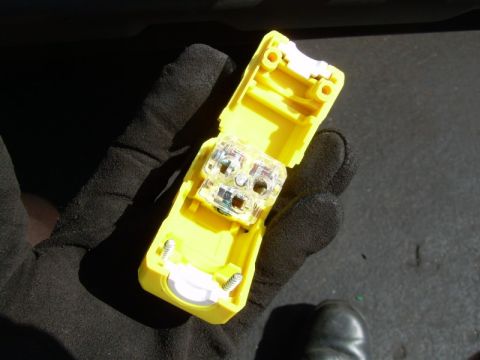 2002 Ford F-250 - Ground in the middle bottom, neutral off to the left, and hot off to the right