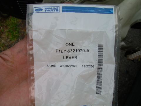 1994 Ford Bronco - Packaging for a Ford lever part, with part number F1LY-6321970-A and date 12/22/05.