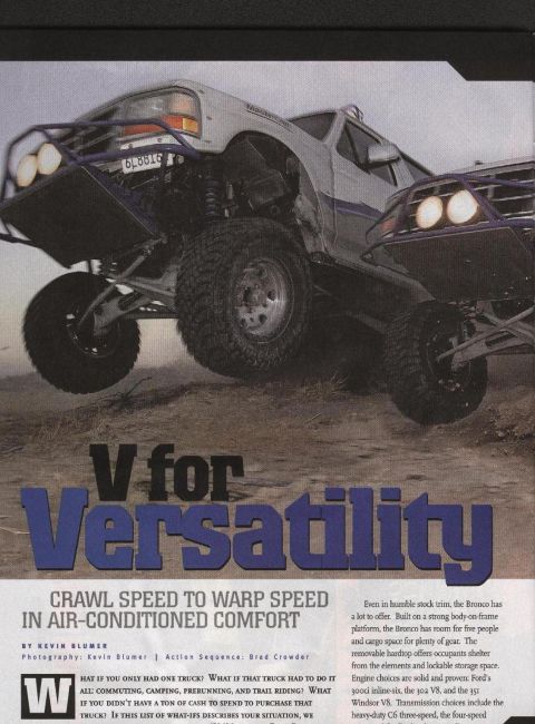 1984 Ford Bronco - This modified Ford Bronco is equipped for off-road adventures with its lifted suspension and custom bumper.