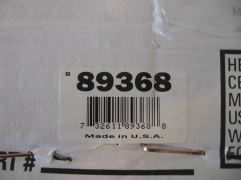 1979 Ford Bronco - A label displays a barcode, the part number 89368, and indicates it was made in the U.S.A.