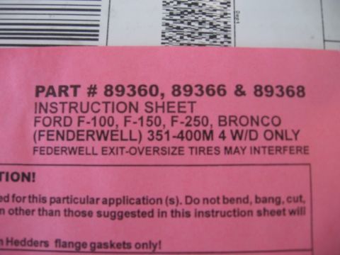 1979 Ford Bronco - This document lists part numbers and vehicle applications for Ford trucks and Broncos.