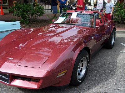 1972 Ford Ranchero - This red Chevrolet Corvette appears to be from the mid-1970s, not a 1972 Ford Ranchero.