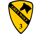 2001 Ford Mustang - A military patch with the text 'GREY WOLF 3' and a horse silhouette.