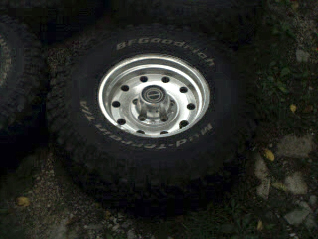 BFGoodrich Mud-Terrain T/A tire on a 5-lug chrome wheel