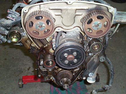 1992 Ford Wagon - Heres a look at the cam gears and water pump.