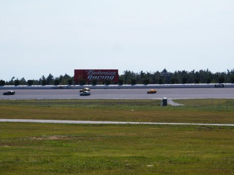 2001 Mercury Grand Marquis - Several cars are racing on a track with a large Budweiser Racing sign visible.