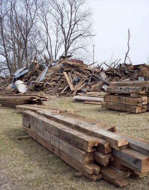 2006 Ford E350 - Barn wood removed before we burned what was left.