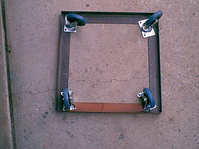 i got some Harbor Frieght wheels ($1.99 each) This was the only parts i had to buy.
