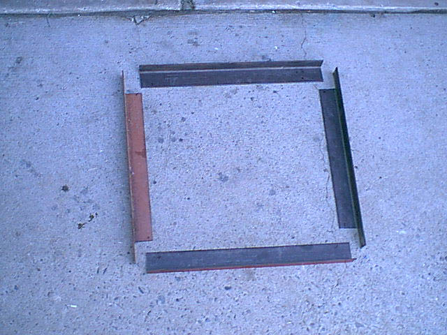 i notched the side rails to make the fit better. here are all 4 rails ready to weld and go.
