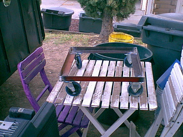 to make this a faster project, i found it was best to plug weld the casters the the rails.