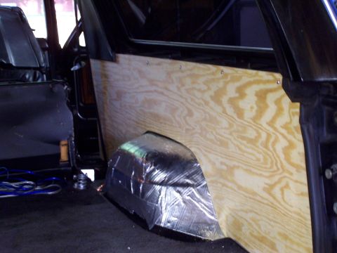 1983 Ford Bronco - custom wood rear panel that flappy old plastic just wansn't cutting it