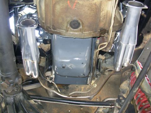 1983 Ford Bronco - Codysbigbluebronco right after I installed a Jasper long block & Hooker long-tube headers.