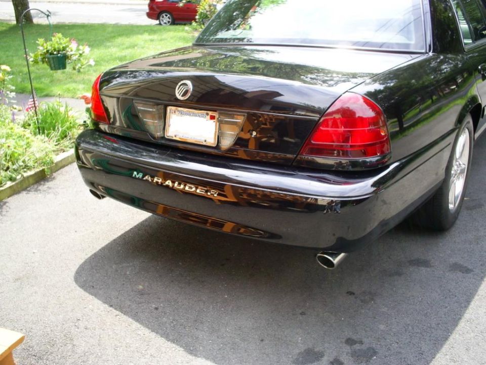 Black 2003 Mercury Marauder rear view with Marauder badging