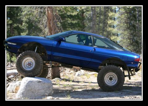 1995 Ford Probe - This 1995 Ford Probe has been heavily modified with an off-road suspension and large tires for extreme terrain.