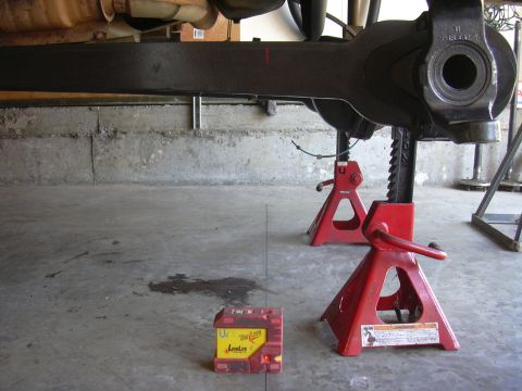 1991 Ford Bronco - I used a laser to make sure the axle was aligned