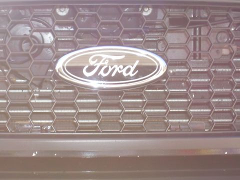 2002 Ford Crown Victoria - Close-up of a Ford emblem on a honeycomb grille, with a Supermotors.net watermark at the bottom.