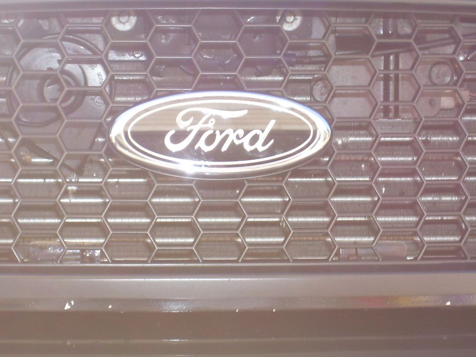 Ford oval emblem on honeycomb grille