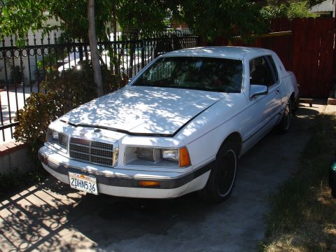 1993 Ford Taurus - White 1989 Mercury Cougar XR7 with hood open, parked in a driveway.