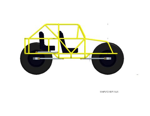 1966 Jeep CJ5 - Diagram of a yellow tube frame buggy with two seats and large tires.