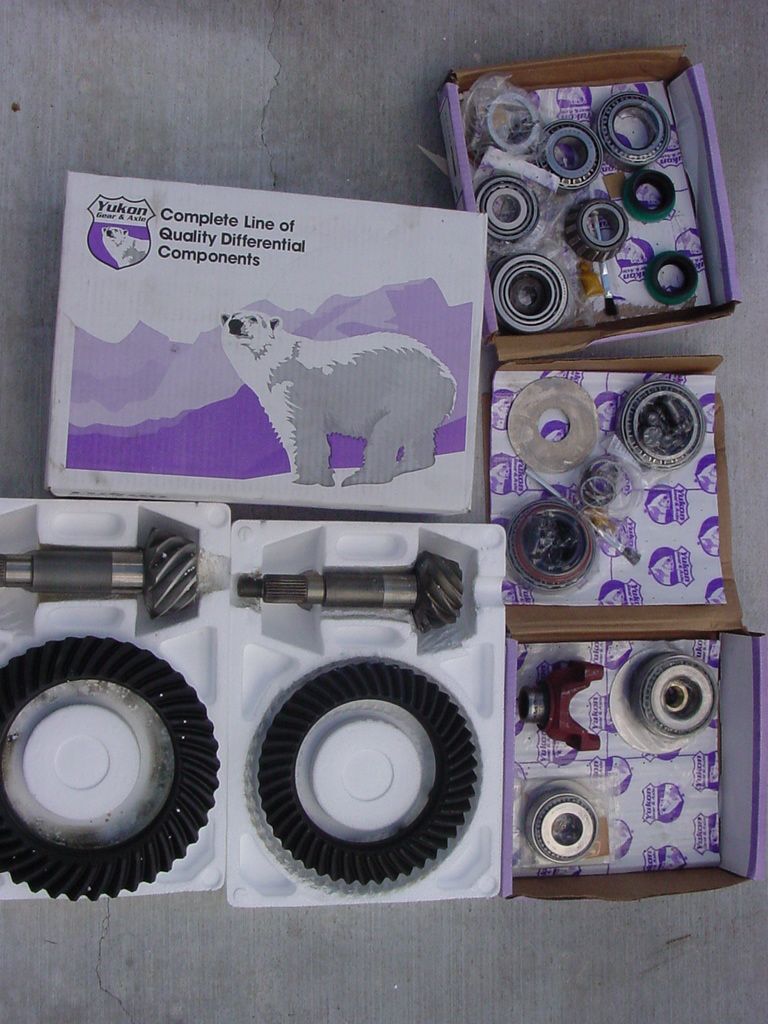 Yukon differential components box with gears and bearings
