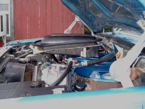 1984 Ford Bronco - Scoop mounted to top plate, mounted to adapter