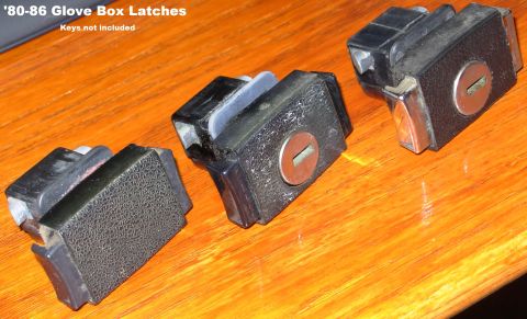 1983 Ford Bronco - Glove box latches from '80-86 Ford trucks, and many other Fords. Also used on '80-91 Bronco floor consoles. Keys not available, but any loc…