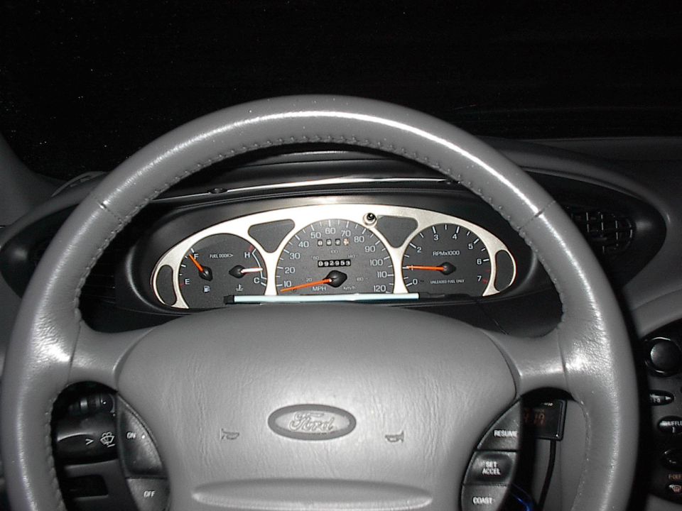 here is my guage surround that i painted silver.