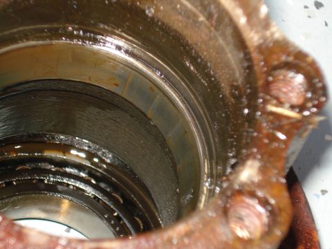 1996 Ford Bronco - The outer bearing cup, still in the hub.