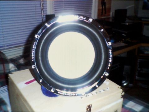 1998 Ford Taurus - A speaker is shown resting on a cardboard box in an indoor setting.