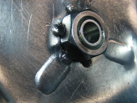1996 Ford Bronco - Detail of a welded metal component a bearing assembly.