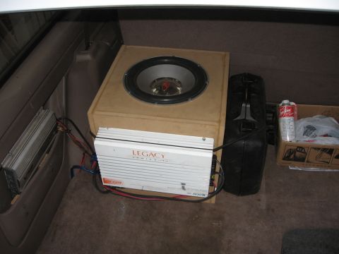 1993 Ford Bronco - The 12" Rockford Fosgate in a 3/4 MDF custom made box cut by a CNC router. There will be another sub put in the same box were the tool box…
