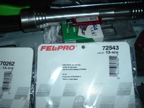 1989 Ford Crown Victoria LTD - Fel-Pro gasket packaging lists fitment for Ford 5.0L V8 engines in Mustangs and Crown Victorias from the late 1980s and early 1990s.