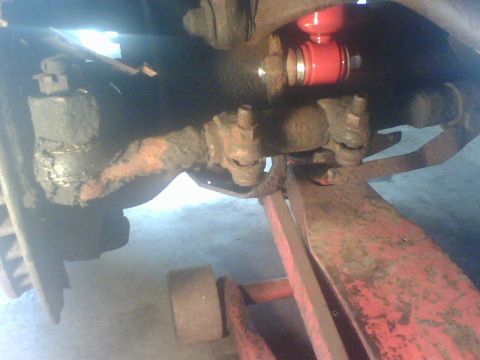 1989 Ford Bronco - here is the new shock from AZ (18 bucks) mounted.